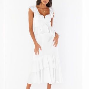 *Brand New* Show Me Your Mumu Reese Ruffle Dress in Ivory